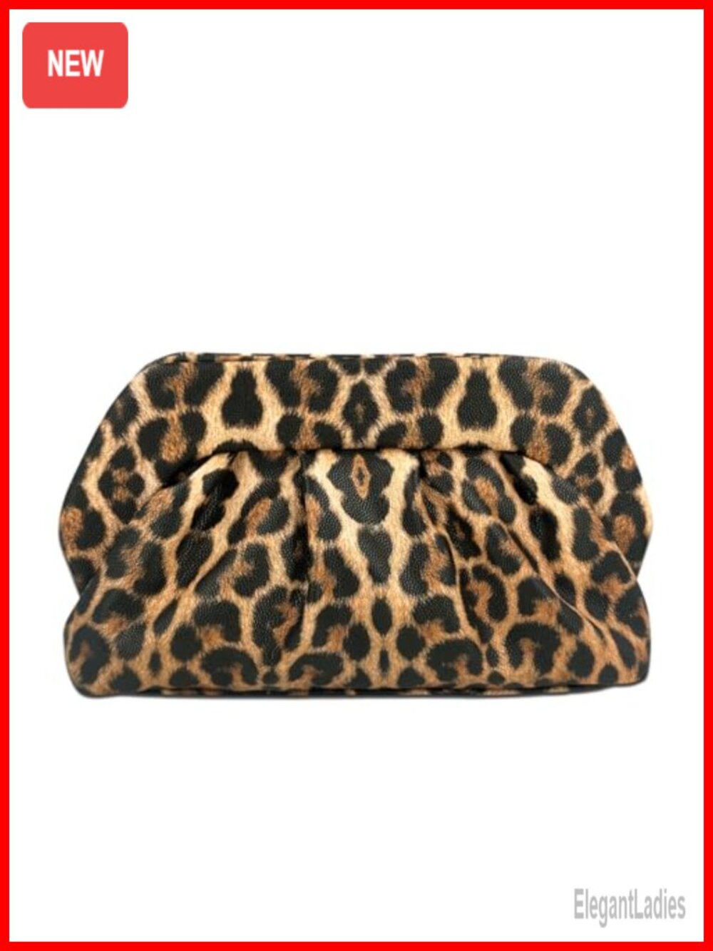 Waterproof Faux Leather Ruched Clutch Evening Bag with Dual Snap Closure